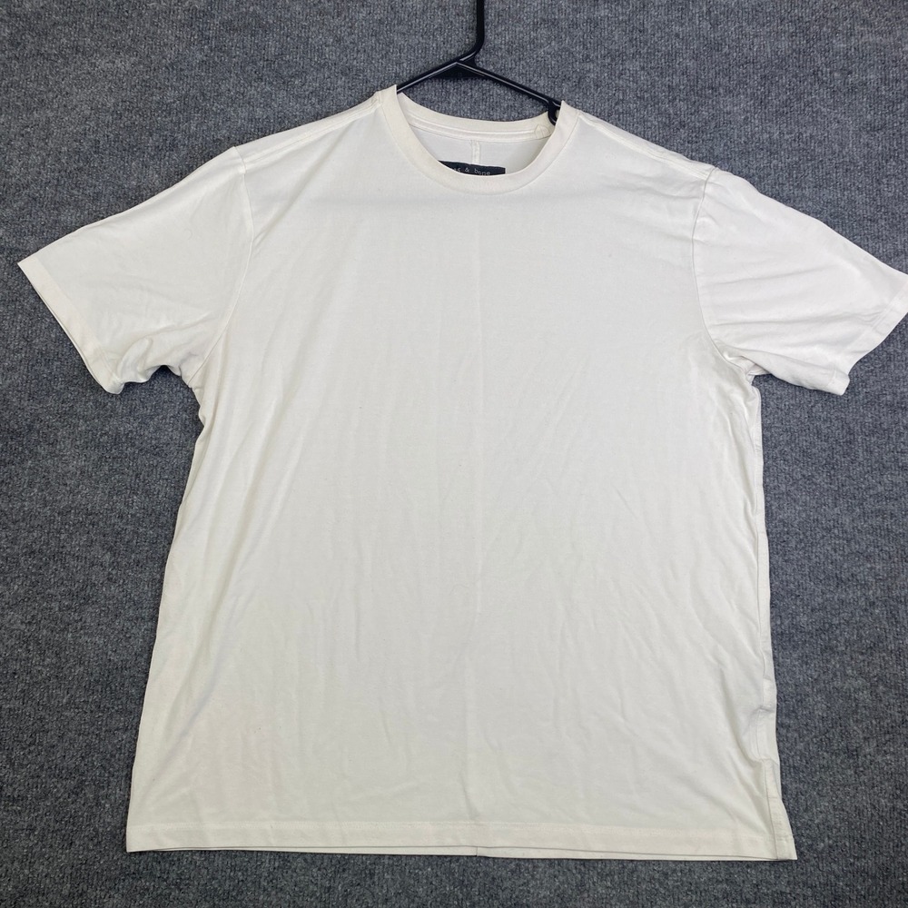 Rag & Bone Mens White Bamboo Blend Short Sleeve Crew Neck T-Shirt Size M